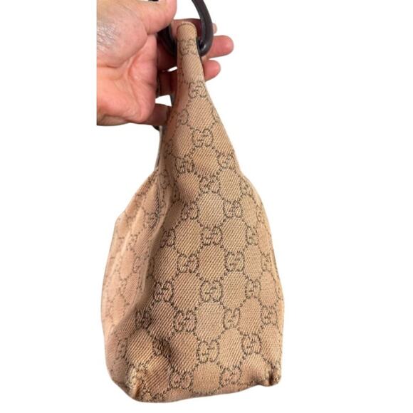 Gucci Vintage Medium GG Web Brown Denim and Leather Shoulder Bag (GGXX150) - Picture 3 of 15